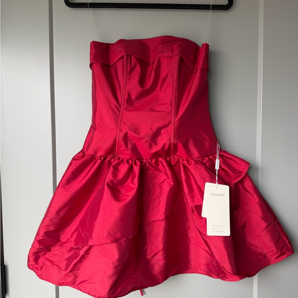 Burgundy Strapless Dress